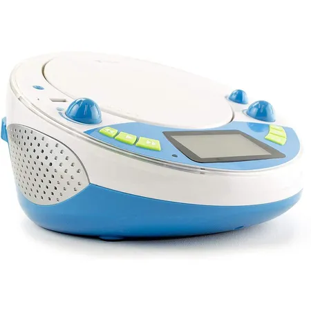 X4Tech Bobby Joey JamBox - Kinder CD Player mit USB Bluetooth MP3 Sticker, blau