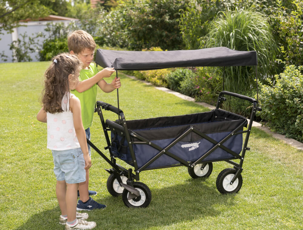 Outdoo active Bollerwagen grau mit Dach