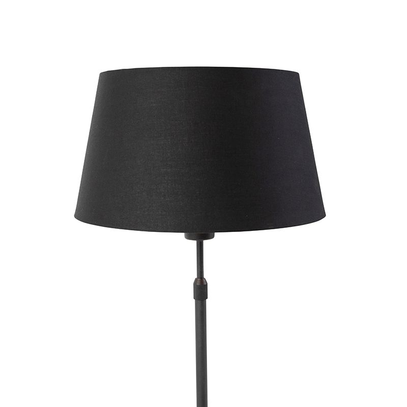 Tafellamp zwart met kap zwart met goud 35 cm - Parte
