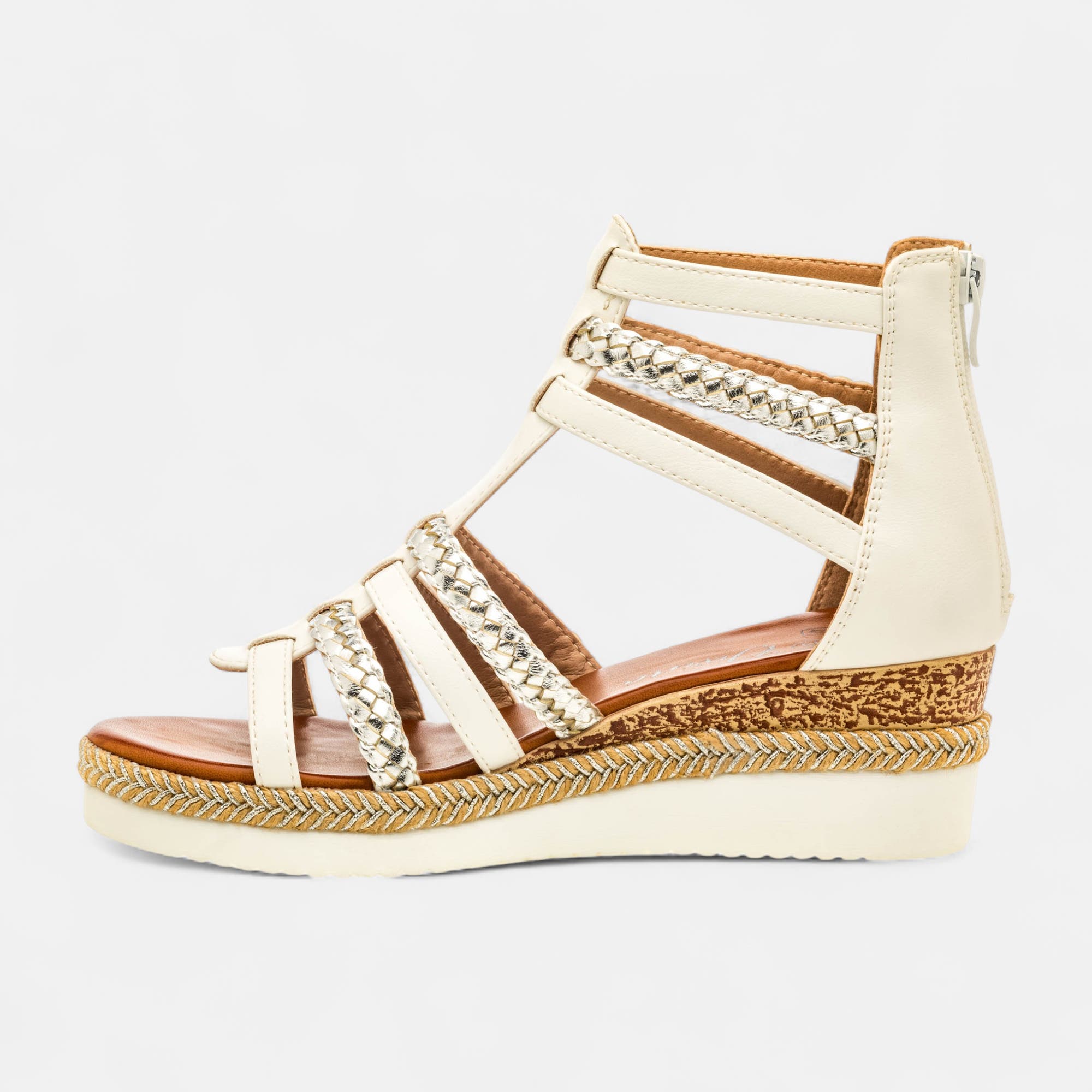 Sandales à talon compensé Femme blanc