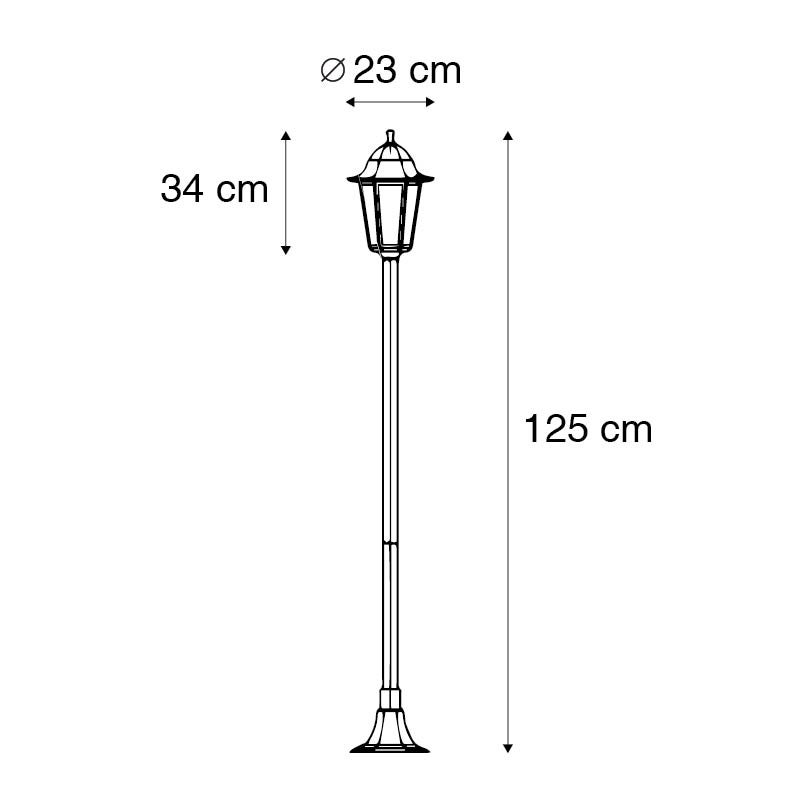 Klassieke staande buitenlamp, zwart, 125 cm, IP44 - New Orleans