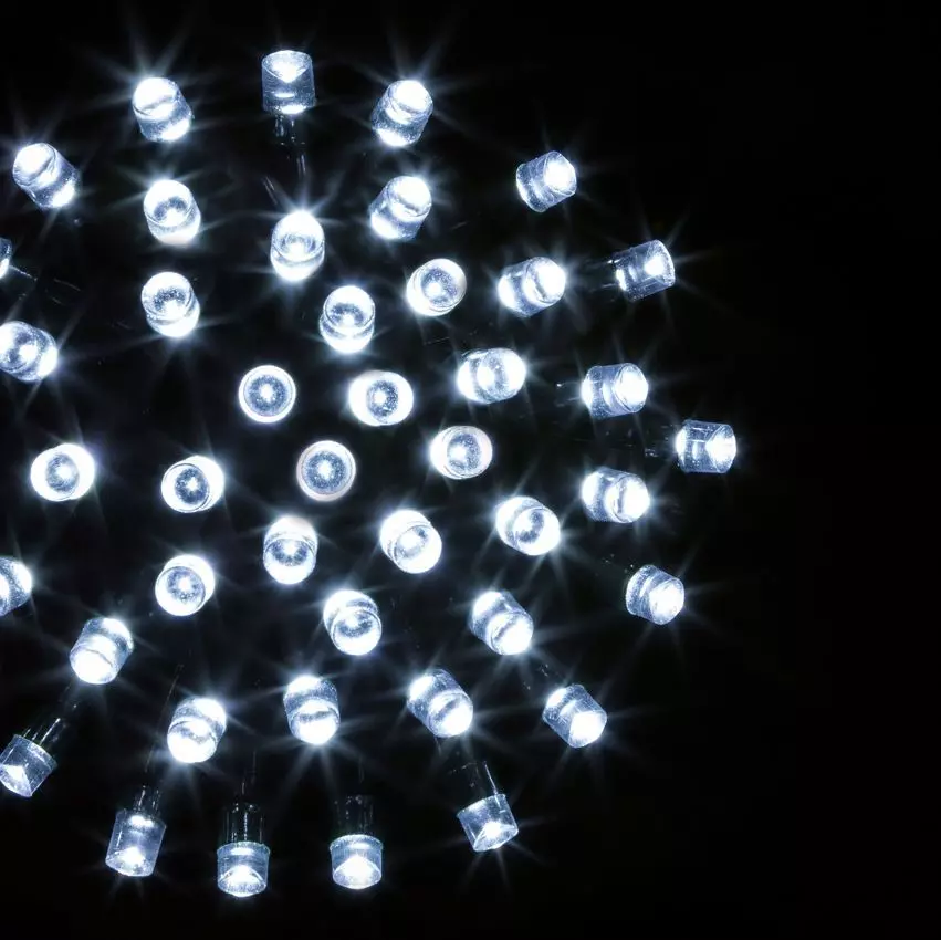 Guirlande lumineuse 50 m 500 LED câble vert Timer Blanc froid