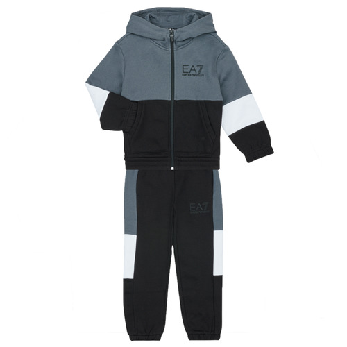 Emporio Armani EA7 - ATHLETIC COLORBLOCK TRACKSUIT - Gris / Blanc / Noir