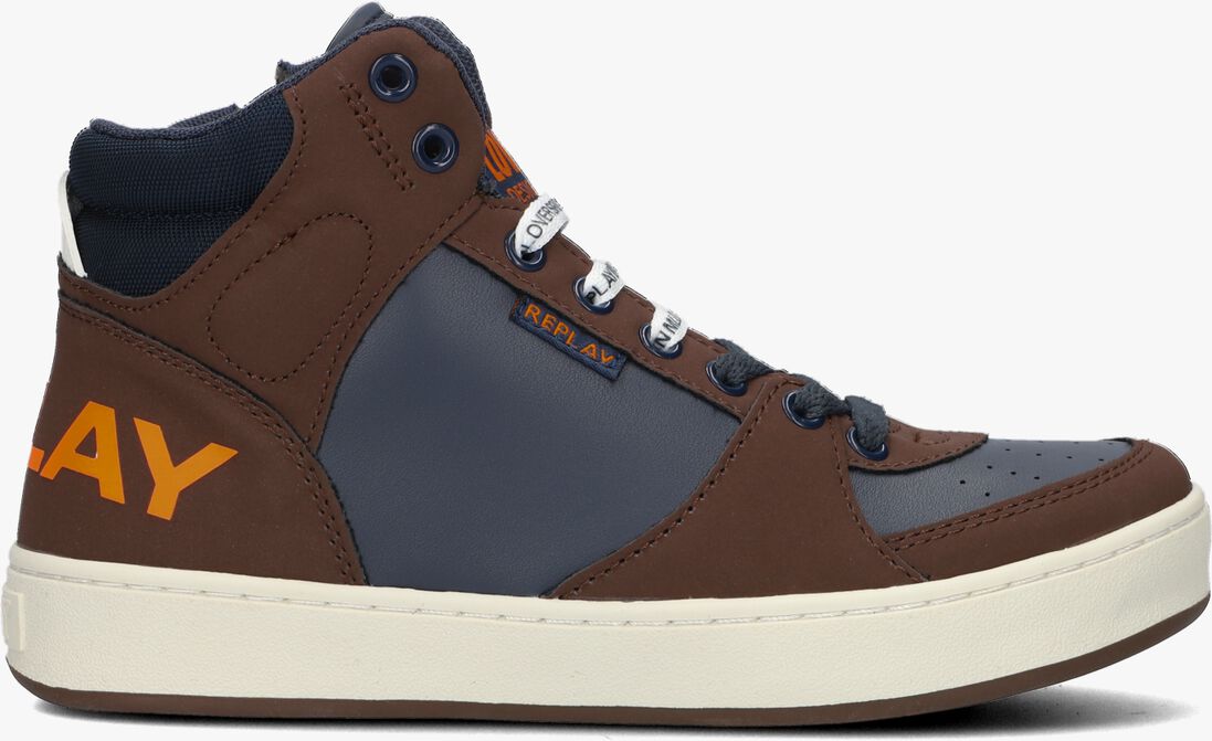 REPLAY blauwe replay hoge sneaker cobra