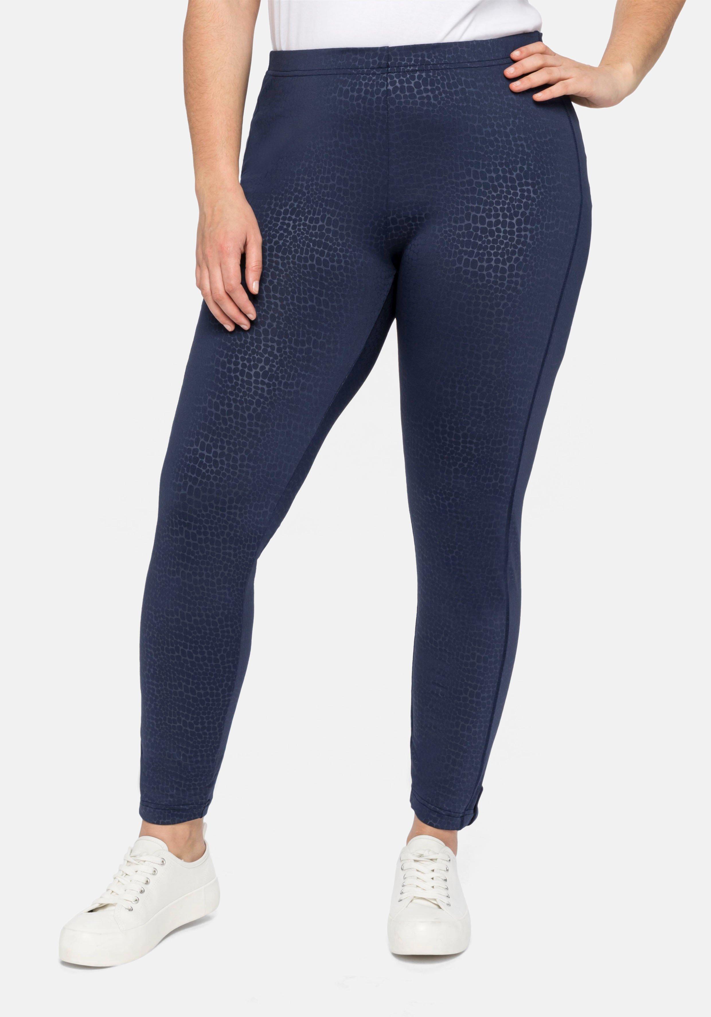 Leggings mit Animalprint und Ziernähten