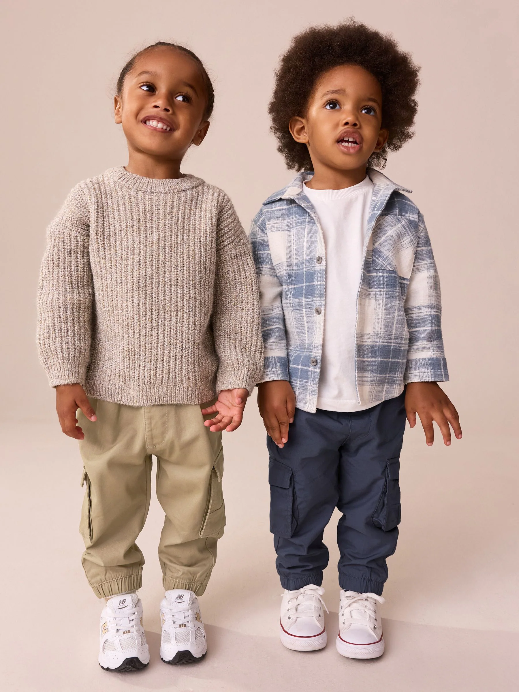Bruin/marineblauw - Cargo Trousers 2 Pack (3mths-7yrs)