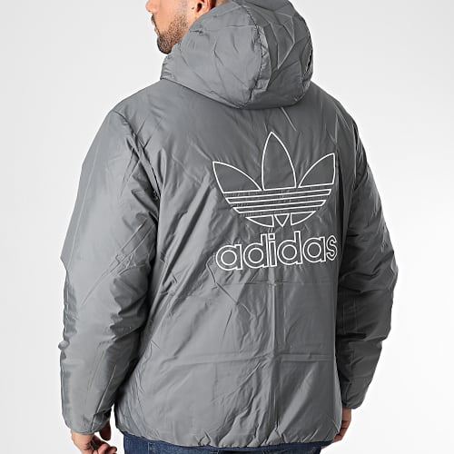 Doudoune Capuche Réversible HM2462 Bleu Marine Gris
