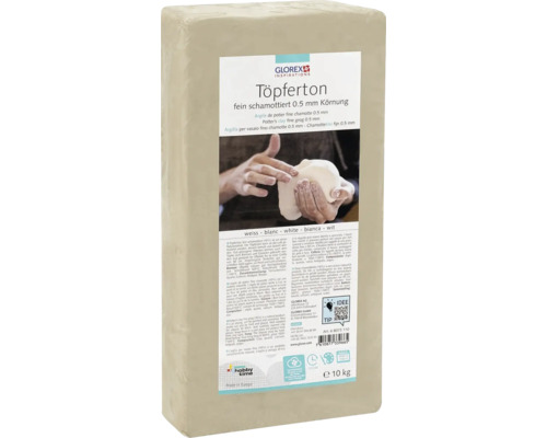 Witte fijn gekloofde pottenbakkersklei 10 kg