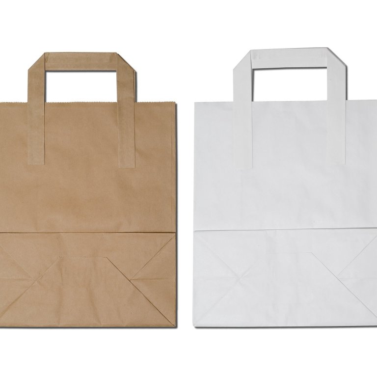 Papiertragetasche mit Flachhenkel