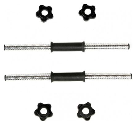 Haltère poids de musculation 30 kg avec revêtement en plastique 2 barres courtes en acier et 4 fermoirs en forme d étoile en plastique disques pour fitness set d'haltères courts 01_0000208