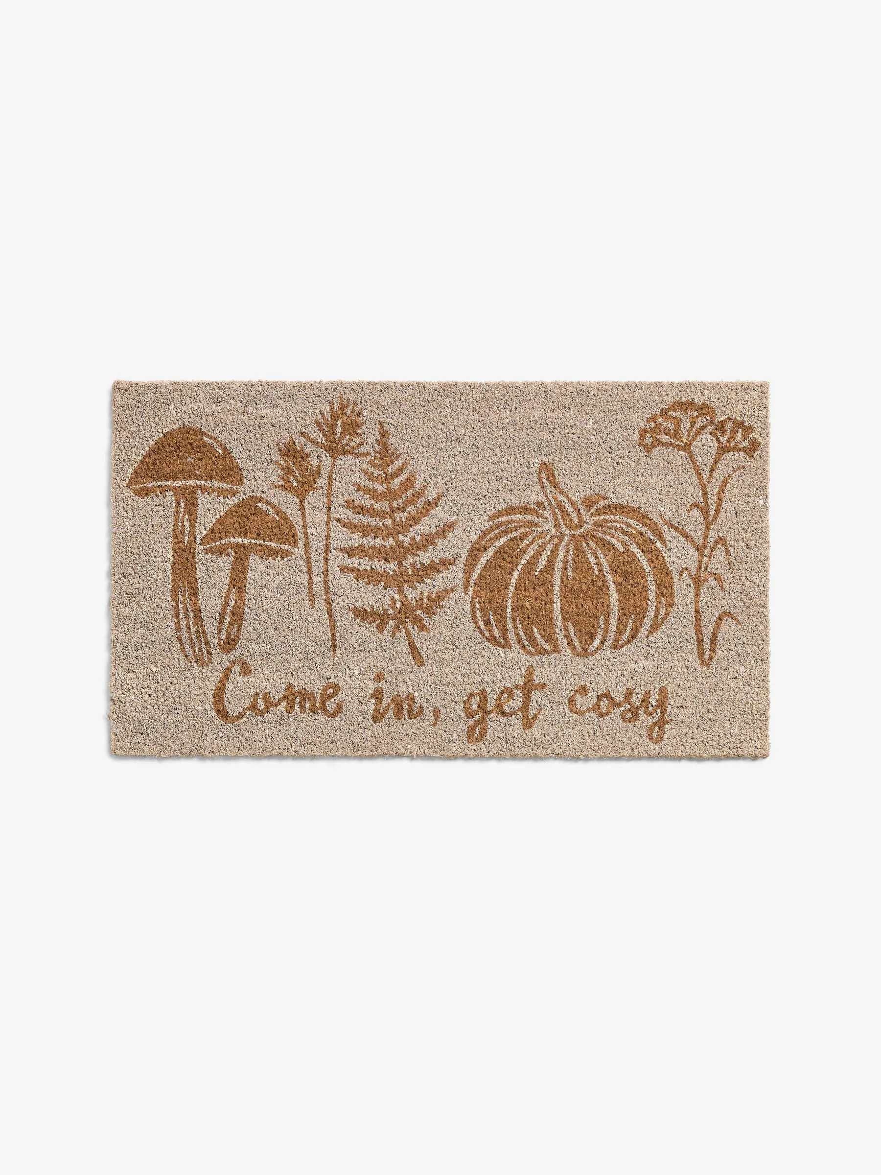 Autumnal Get Cosy deurmat met slogan van kokosvezel
