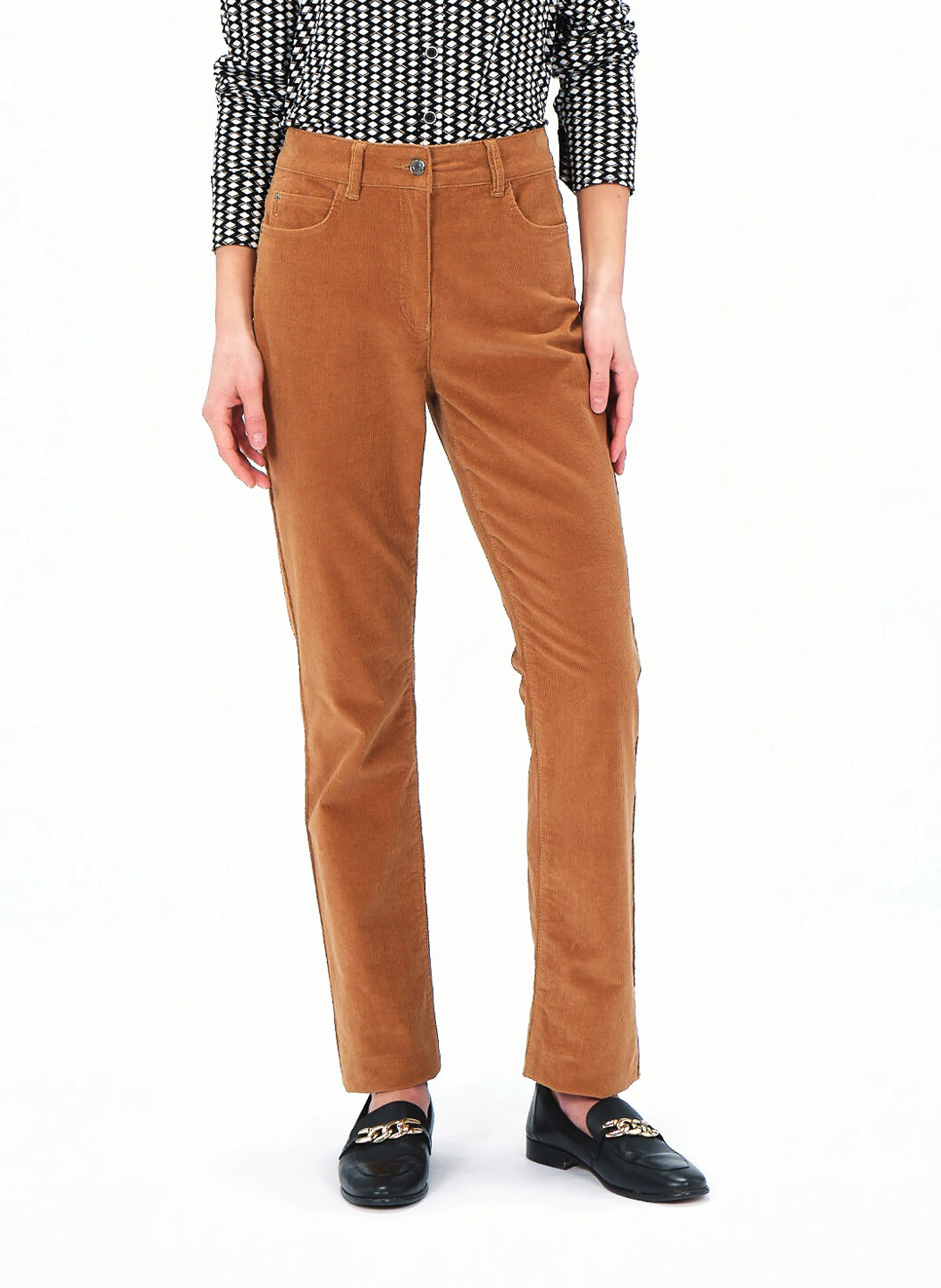 PCHICAGOV - Pantalon droit en coton mélangé | Marron