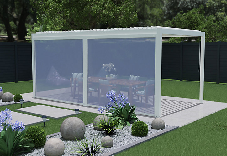 Store façade pour pergola Cameo blanc mat l. 2,88m