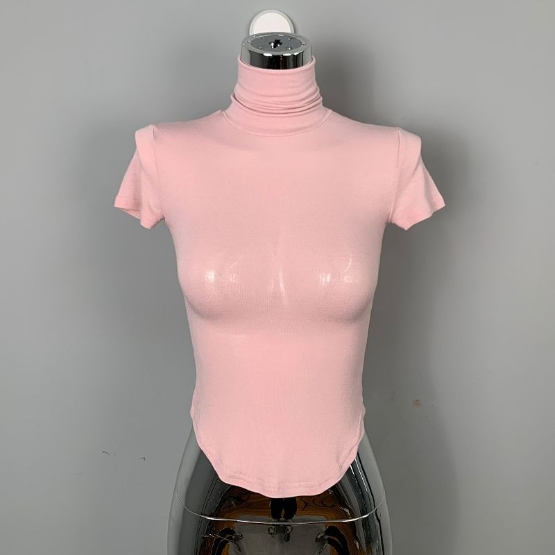 Ohnana - T-shirt met korte mouwen en coltrui