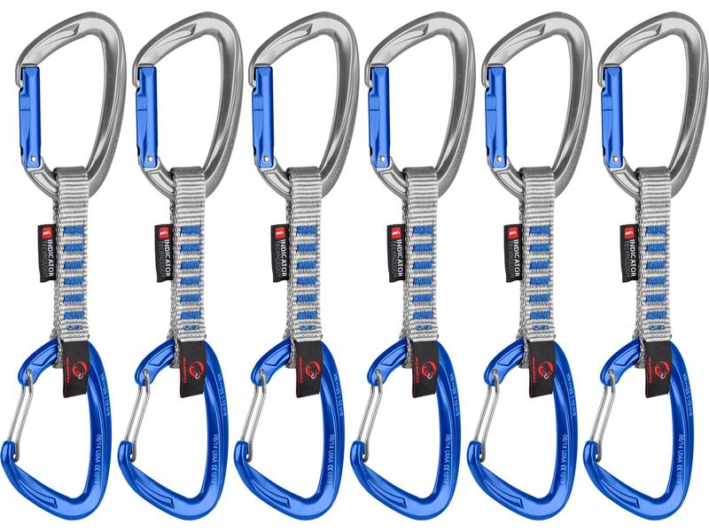 MAMMUT Express-Set Crag Keylock Wire 10 cm, 6er-Pack Expressschlingen mit kombinierten Karabinern