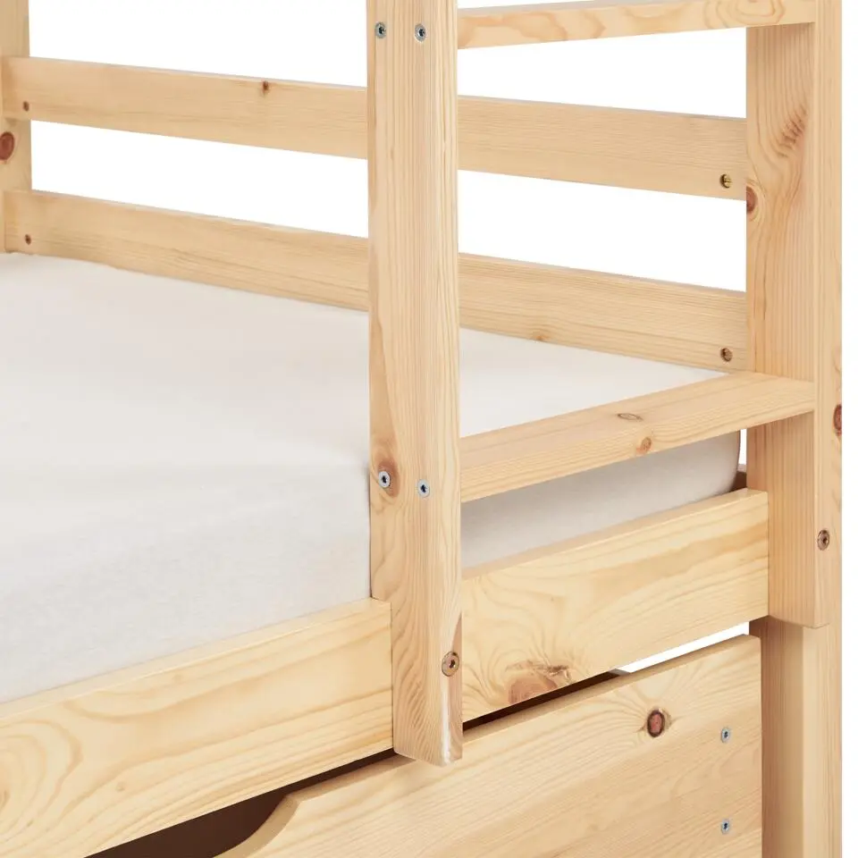 GIRGOLS - Stapelbed - Lichtbruin - 90 x 200 cm - Dennenhout