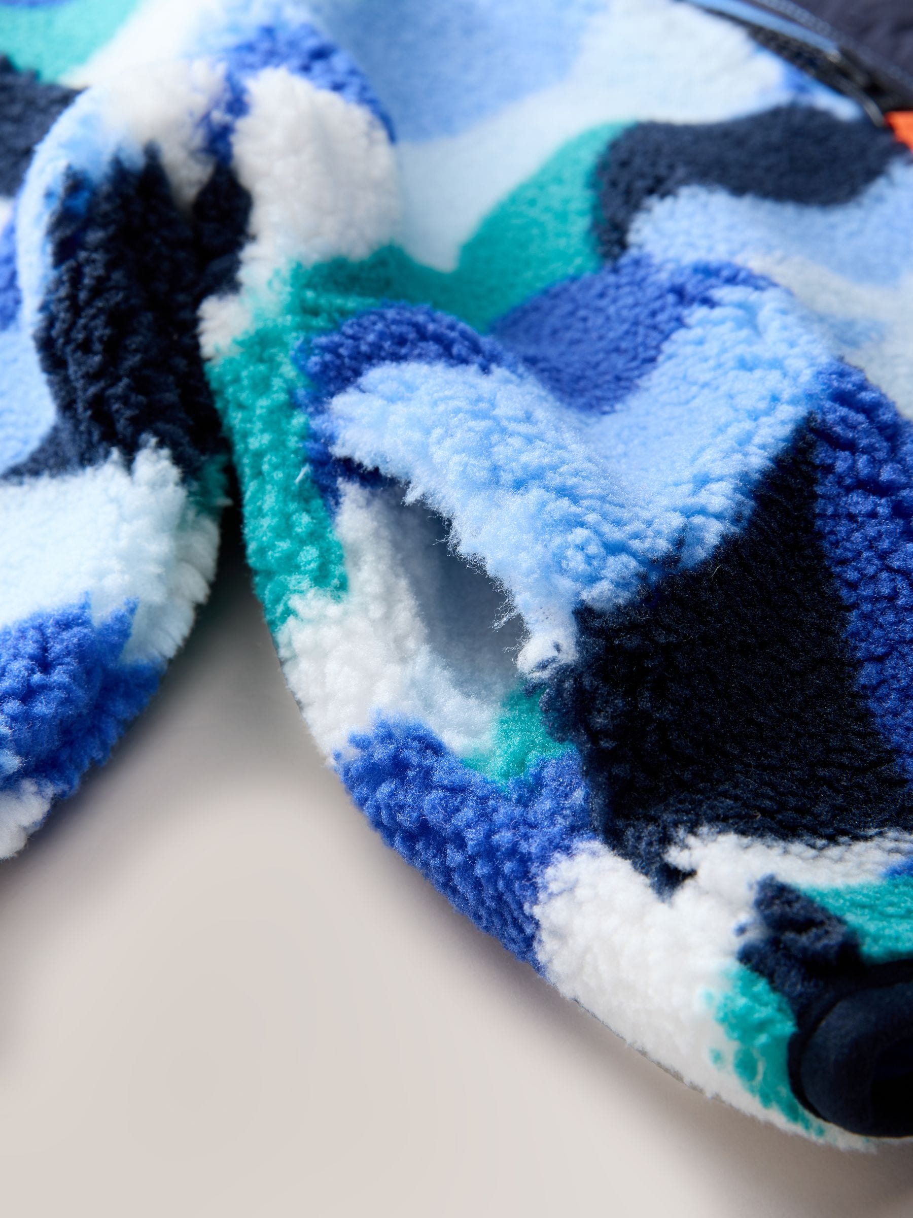 Blauw/wit - Fleece met patroon en ritssluiting (3mnd-7jr)