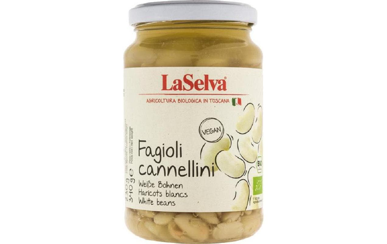 Glas Weisse Bohnen Canellini gekocht 340 gGekochte weisse Bohnen
