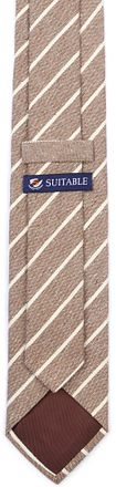 Suitable Stropdas Linnen Streep Beige TI23-25 kopen