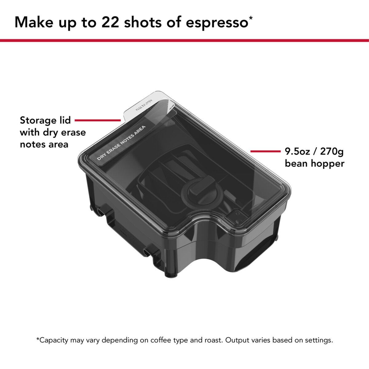 Bønnebeholder til helautomatiske espressomaskiner
