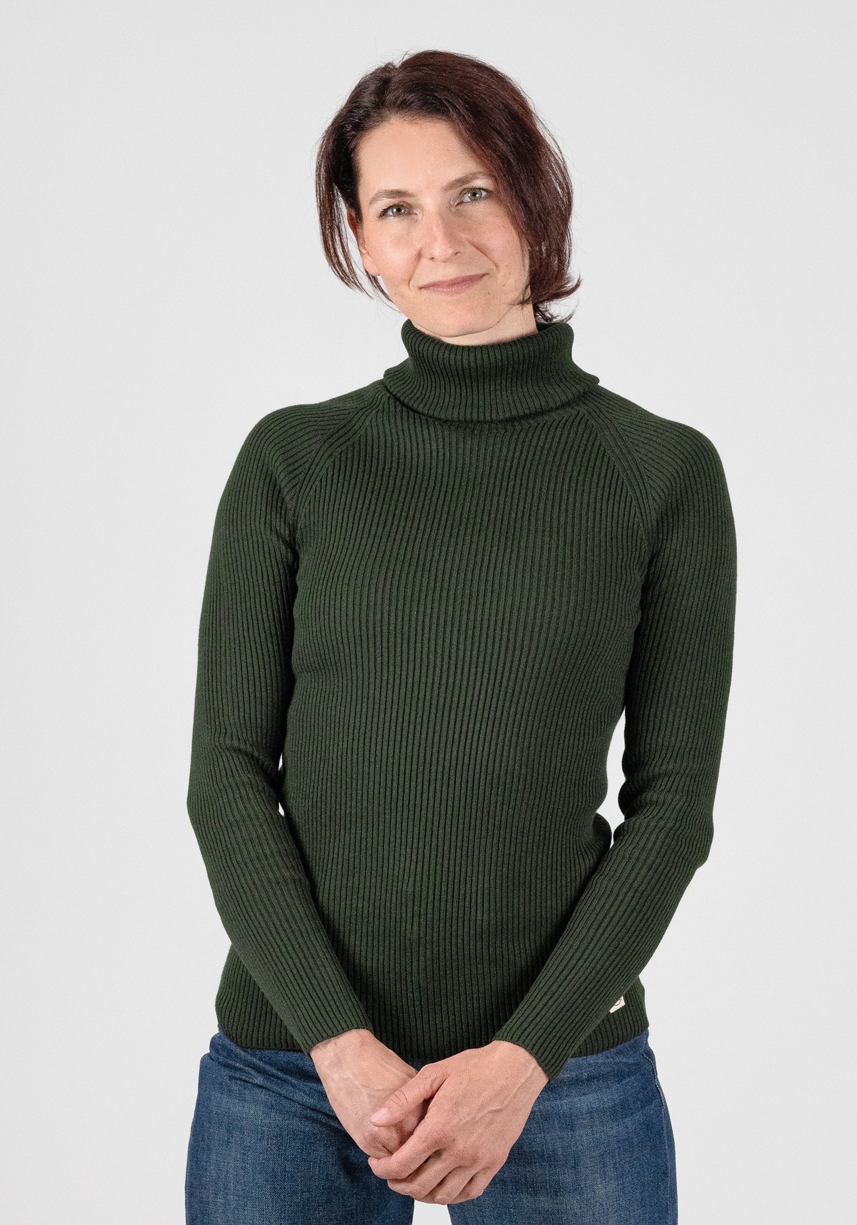 WE ARE ZRCL Rollkragen-Strickpullover Hanna Swiss Edition Dark Green