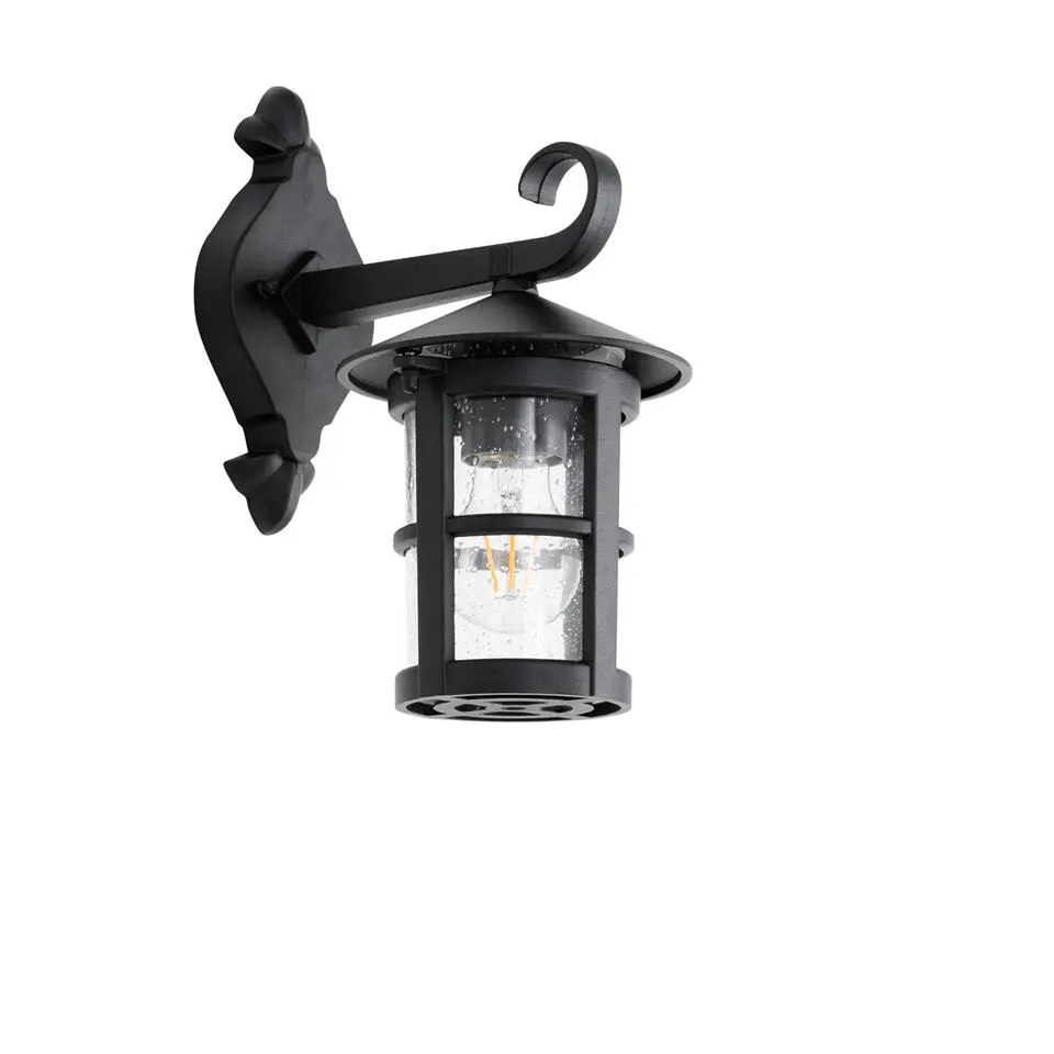 Qazqa wandlampen buiten herb zwart e27