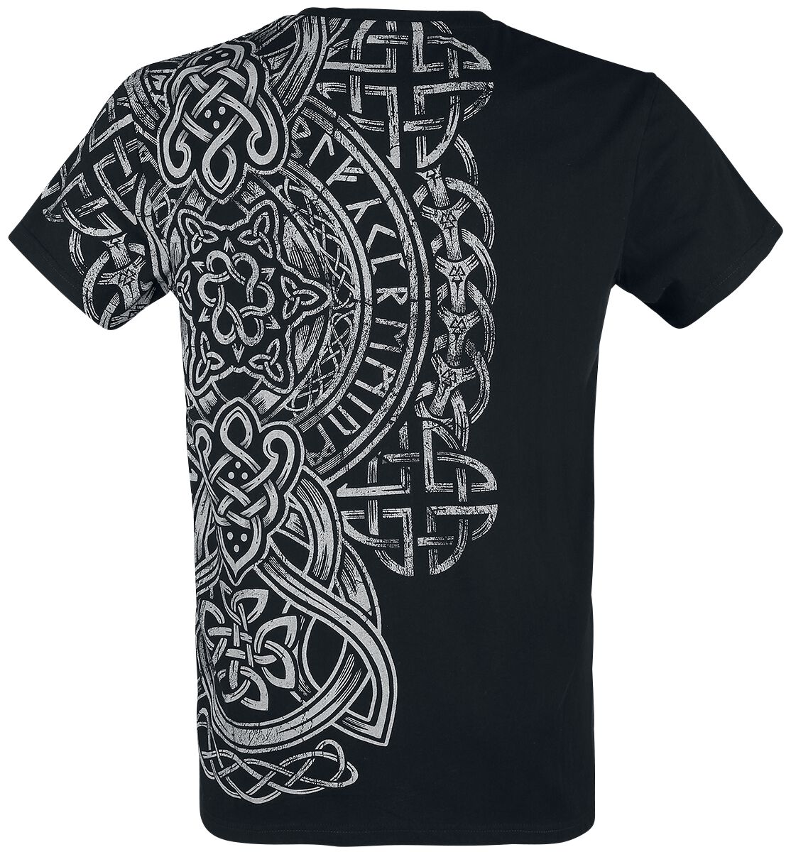 T-Shirt Noir Imprimé & Col En V | Black Premium by EMP T-Shirt Manches courtes