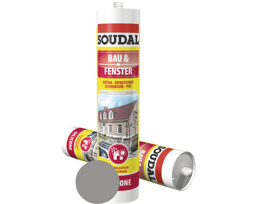 Soudal 1K Bouw- & Raamsilicone Grijs 300 ml