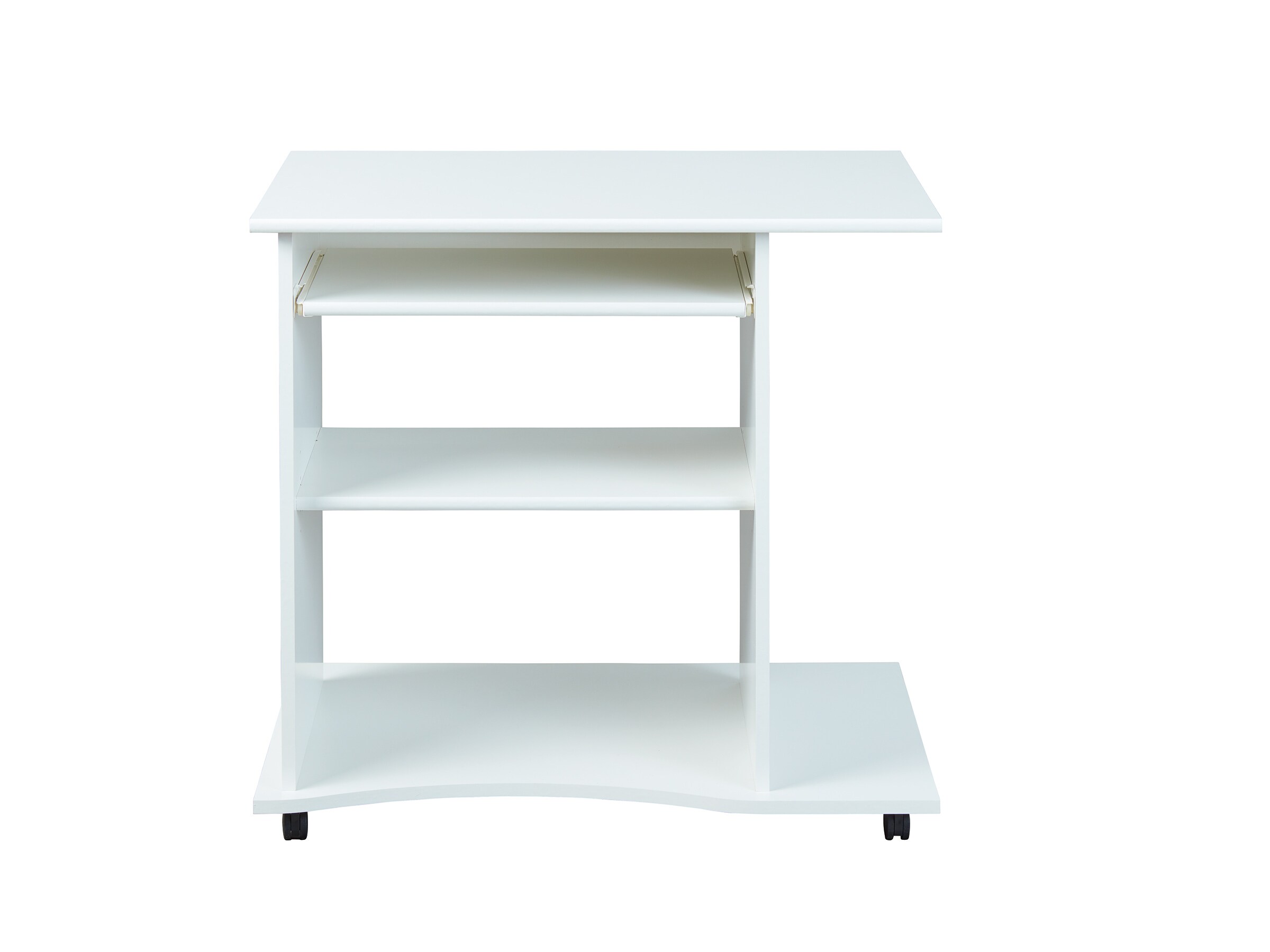 Inter Link Schreibtisch Pepe auf Rollen mit Tastaturauszug - Weiss