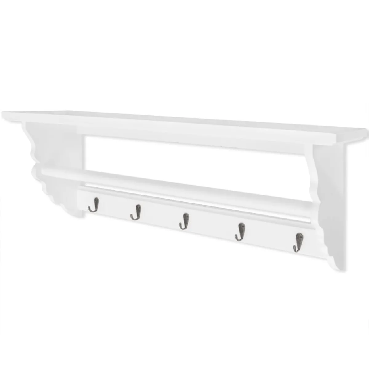 Decoshop26 Porte-manteau baroque blanc