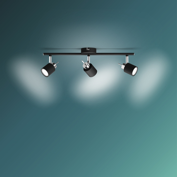 Philips Meranti zwart 3-lichts  Max 35W