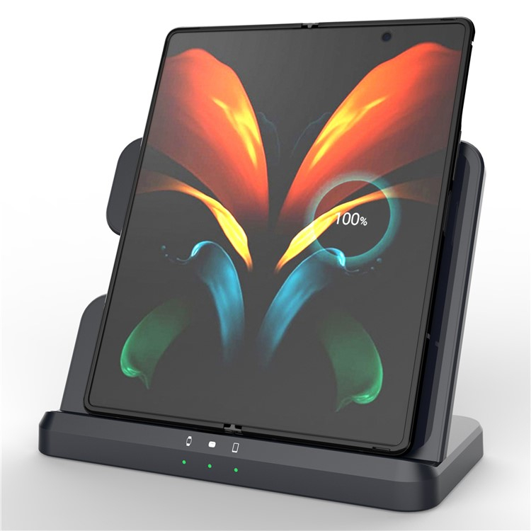 (15W) 3in1 Ladegerät QI Wireless Charger für Smartphone / Samsung Galaxy Watch / Galaxy Buds - Schwarz