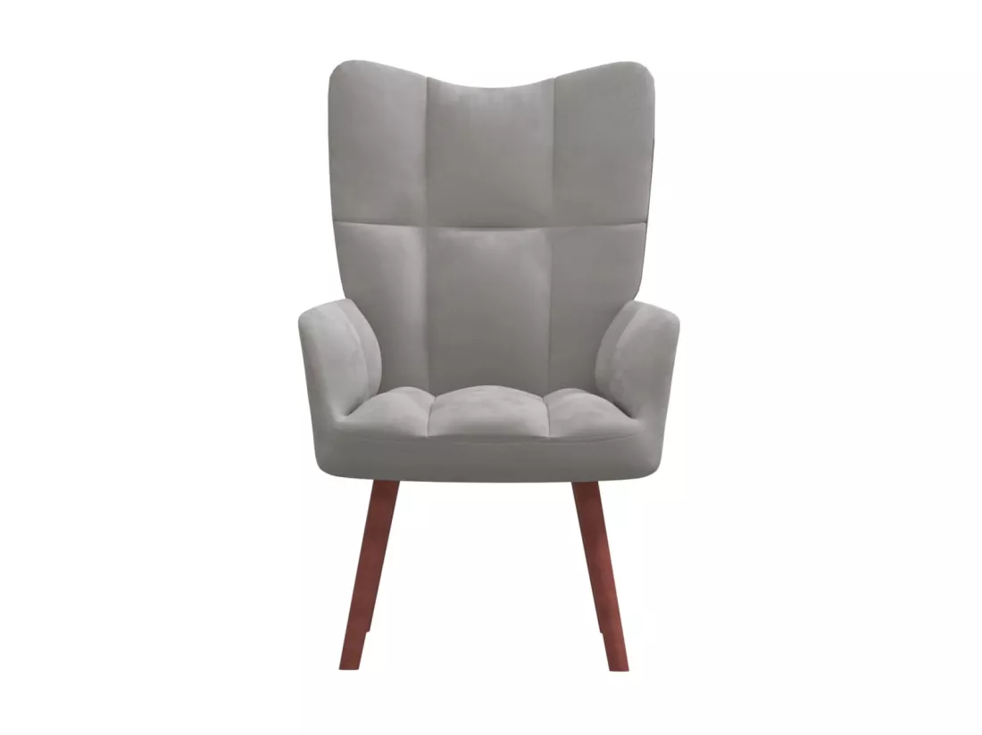 Chaise de relaxation Gris clair Velours