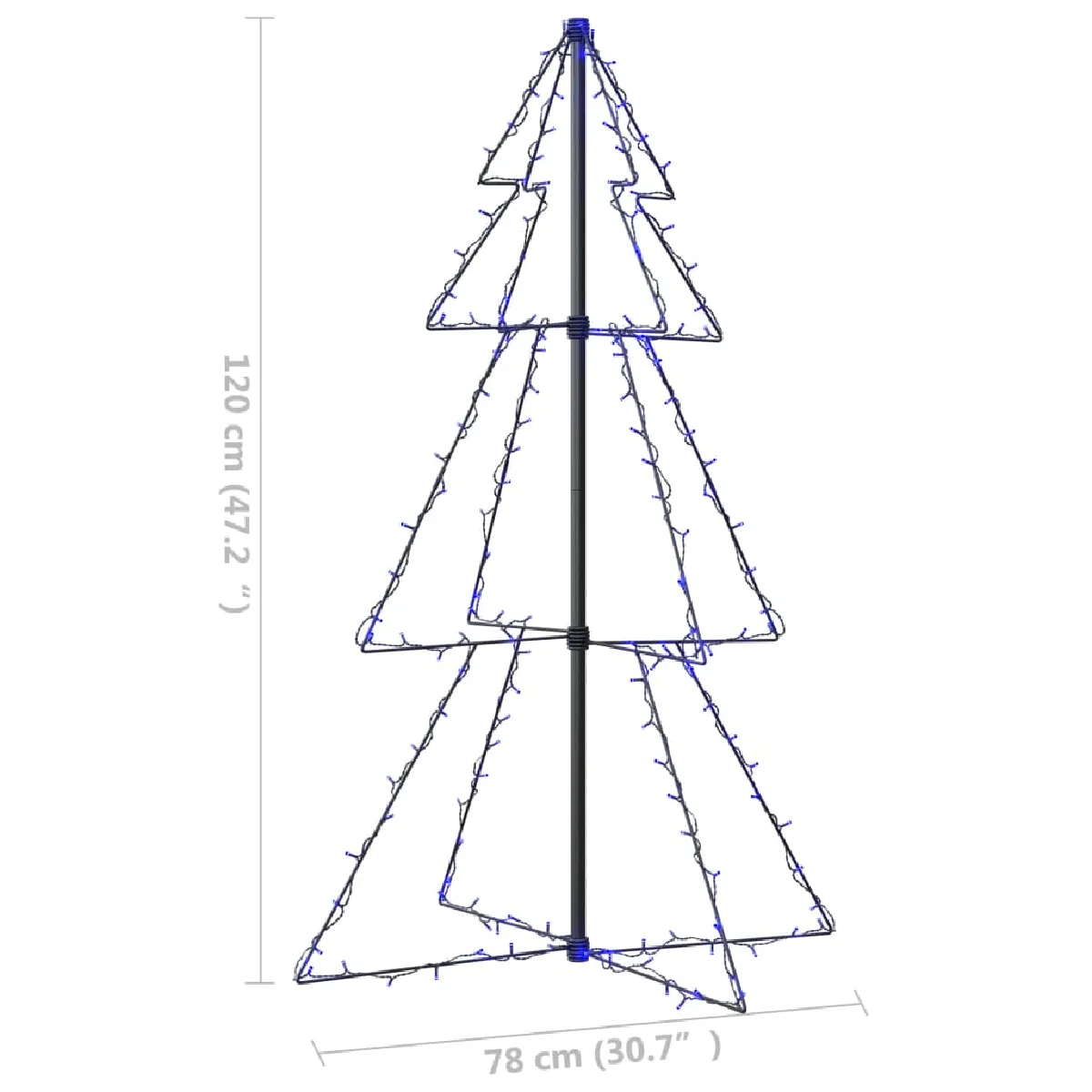 vidaXL Arbre cône LED 160 - 78x120 cm