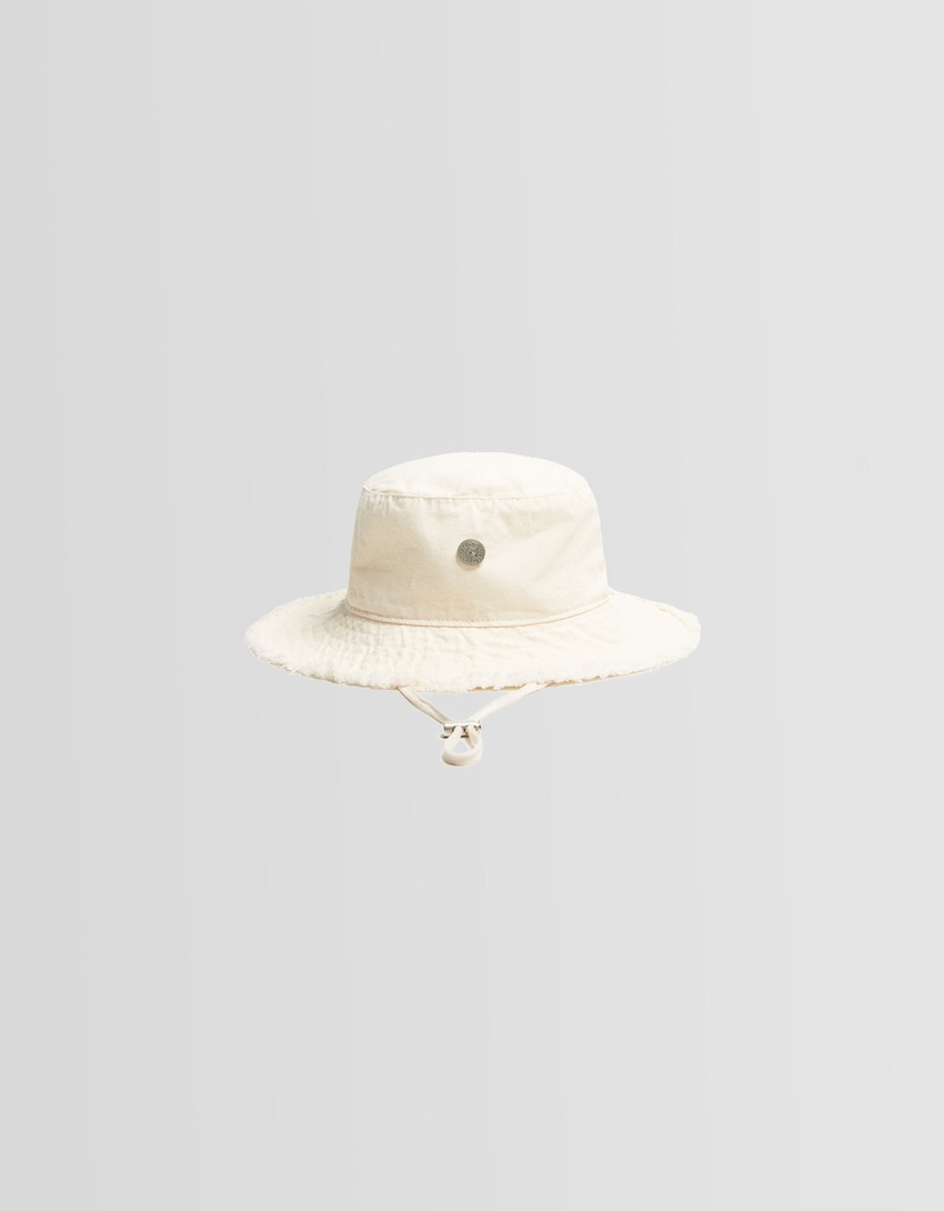 Chapéu bucket de algodão com efeito lavado