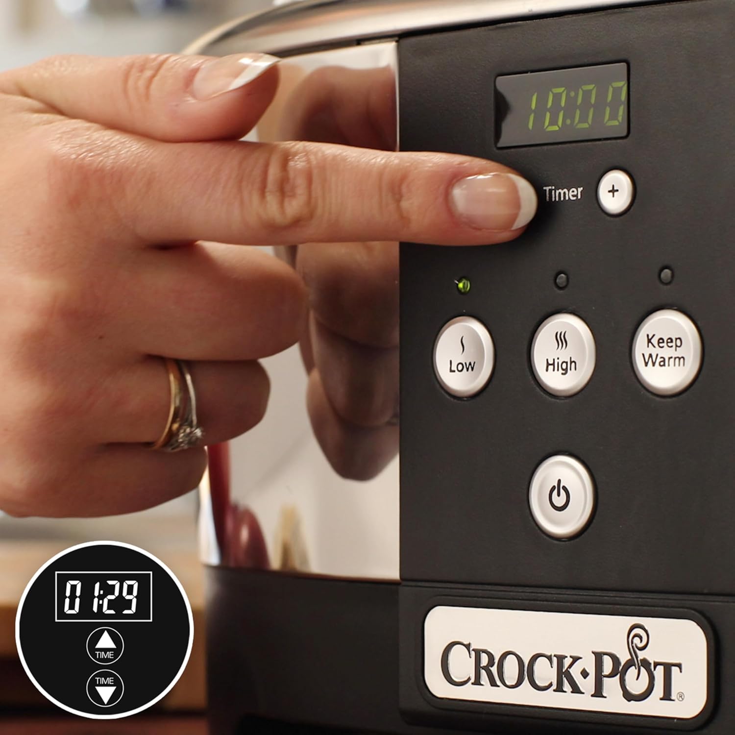 Crockpot, elektronischer Schongarer | 5,7 l (5–6 Personen) | programmierbar mit digitalem 20-Stunden-Timer | Edelstahl [SCCPBPP605]