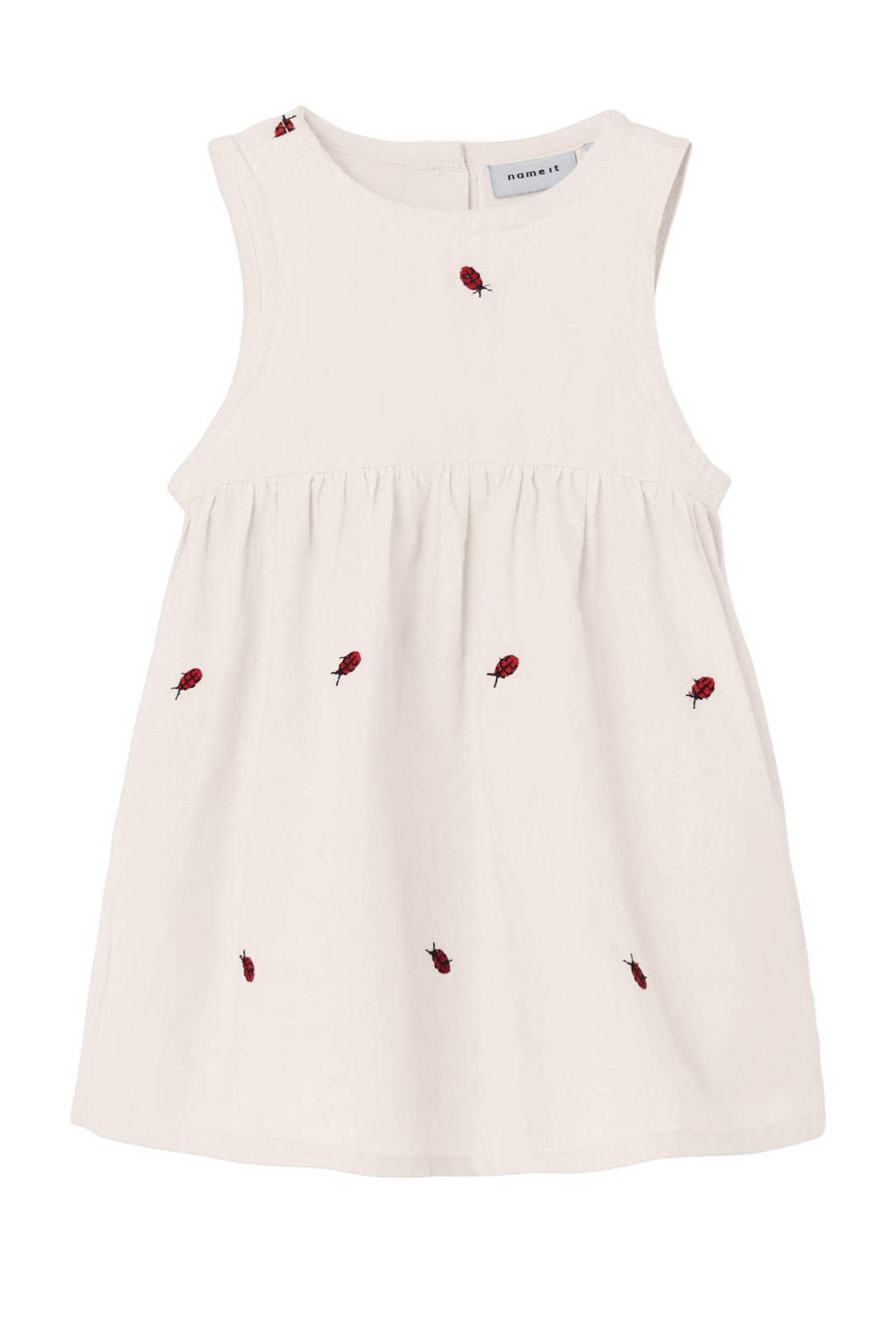 NAME IT baby jurk NBFFERILLA met all over print ecru/rood