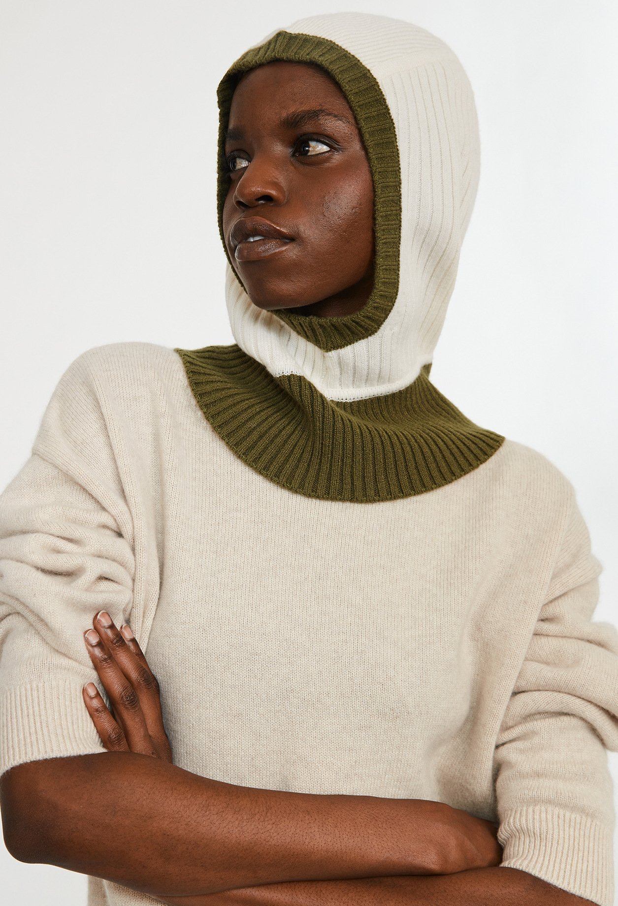 Cagoule maille bicolore