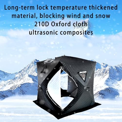 Outdoor-Saunazelt für 4 Personen: isoliertes Allwetter-Angelzelt mit Schornstein, stabiles Design, einfacher Aufbau. Ideal für Camping und Schneefischen in kalten Umgebungen.