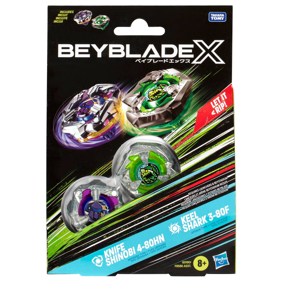 Beyblade X Knife Shinobi 4-80HN & Keel Shark 3-80F dual pack