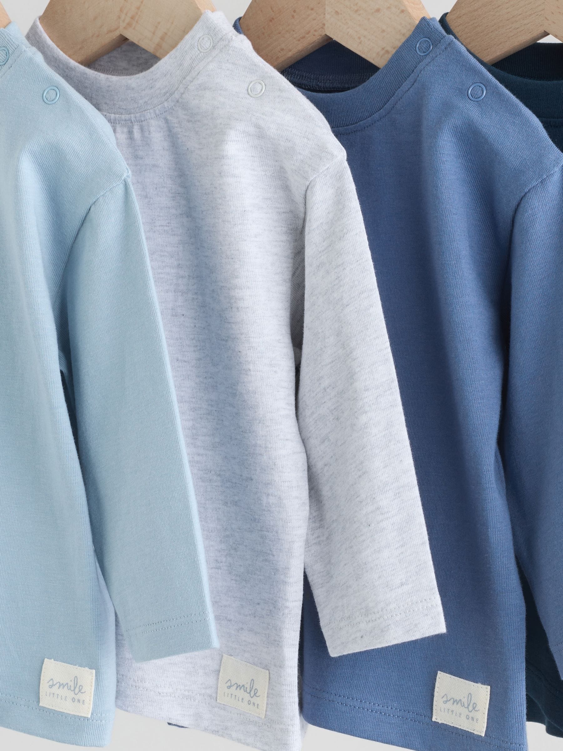 Blauw - Baby T-shirts met lange mouwen 4 stuks (0mnd-2jr)