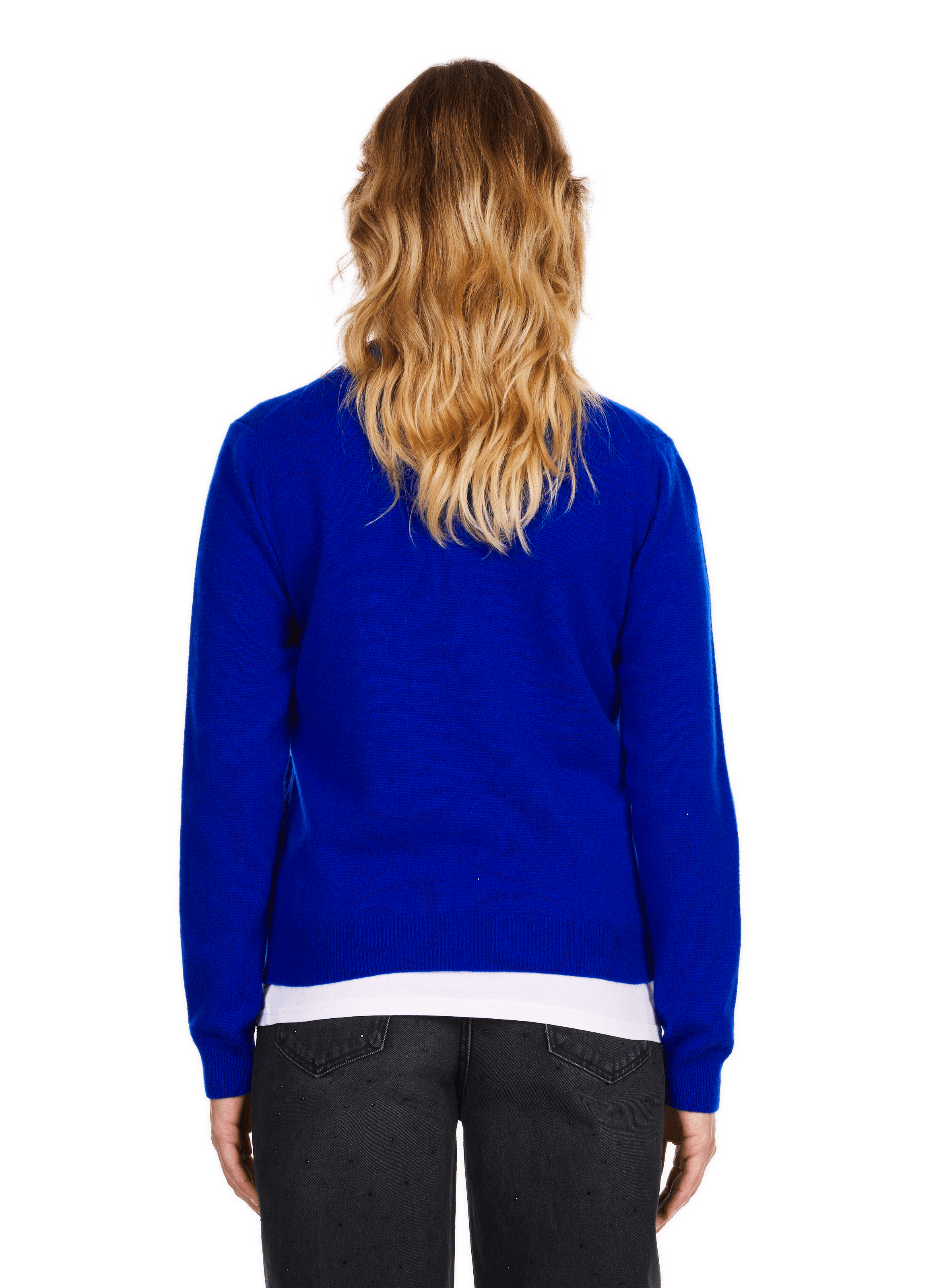 SEVENE - Pull col V en cachemire | Bleu