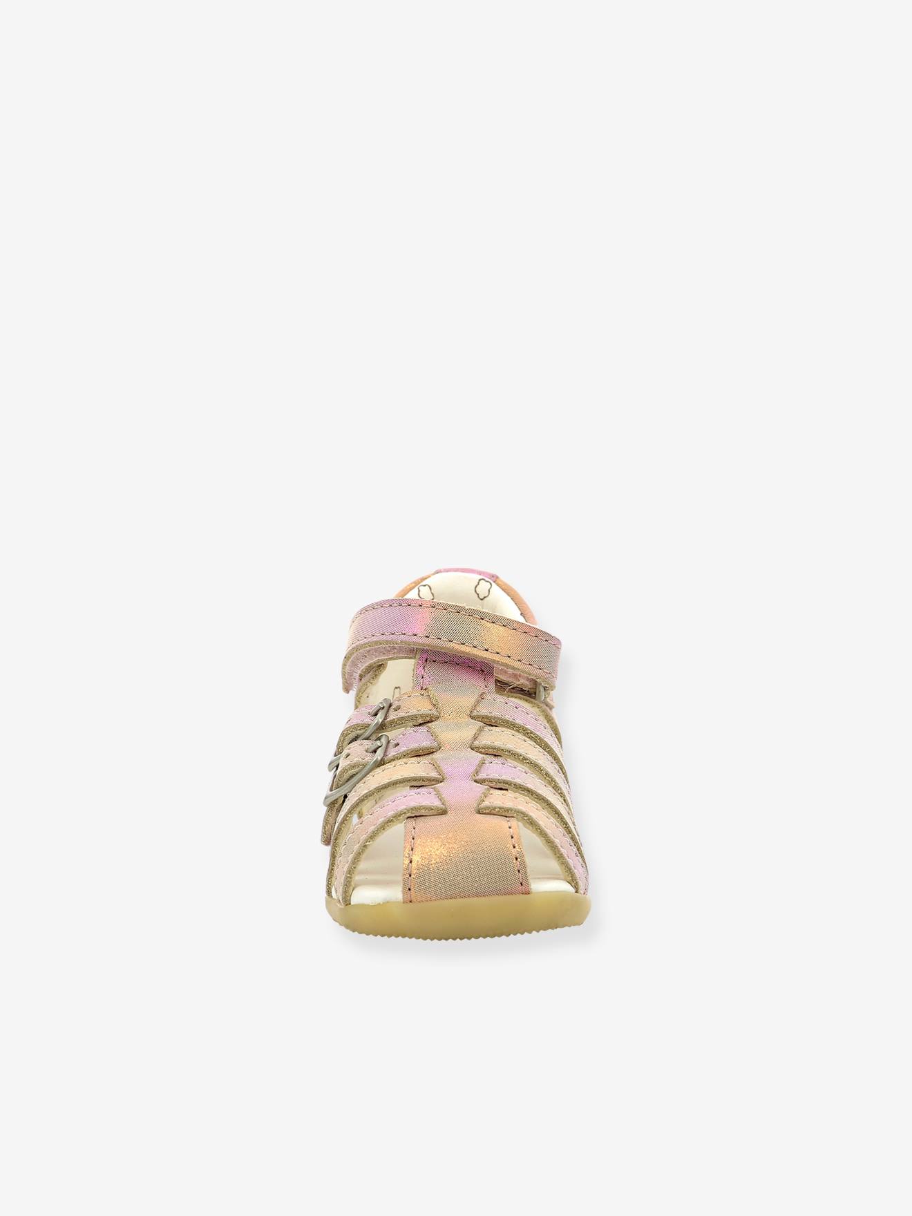 Sandálias infantis KICKERS® Bigckro em couro caramelo