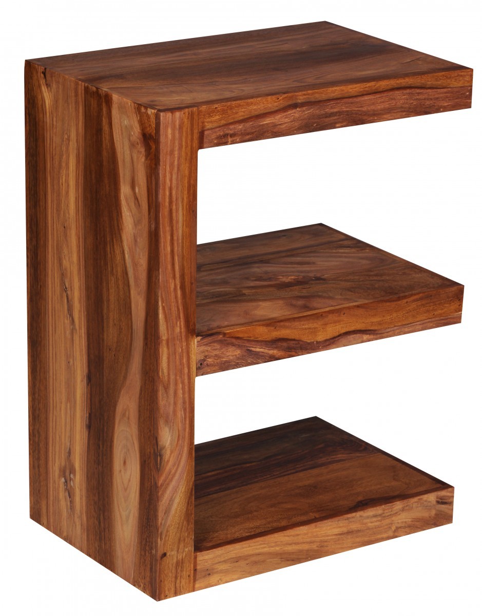 Beistelltisch - braun gebeizt - Sheesham massiv - 45 cm breit