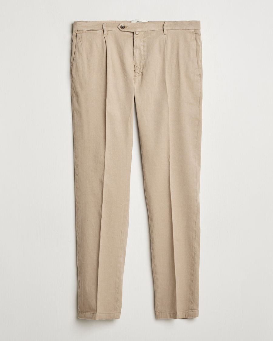 Briglia 1949 Pleated Linen Trousers Taupe