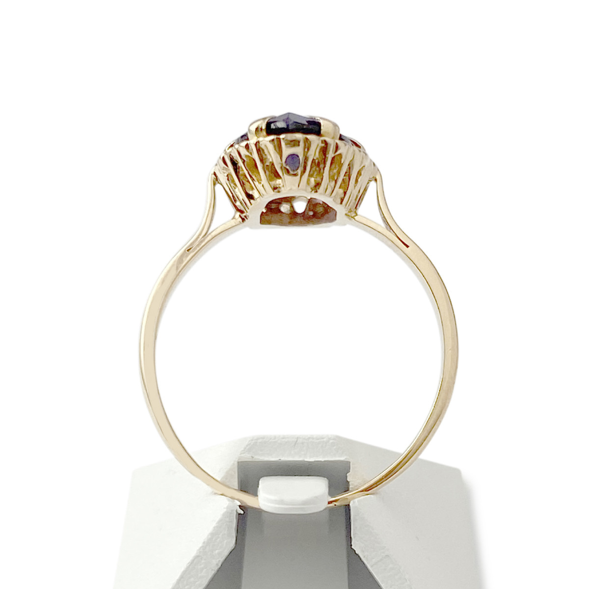 Marquise d'occasion or 750 jaune corindon synthétique