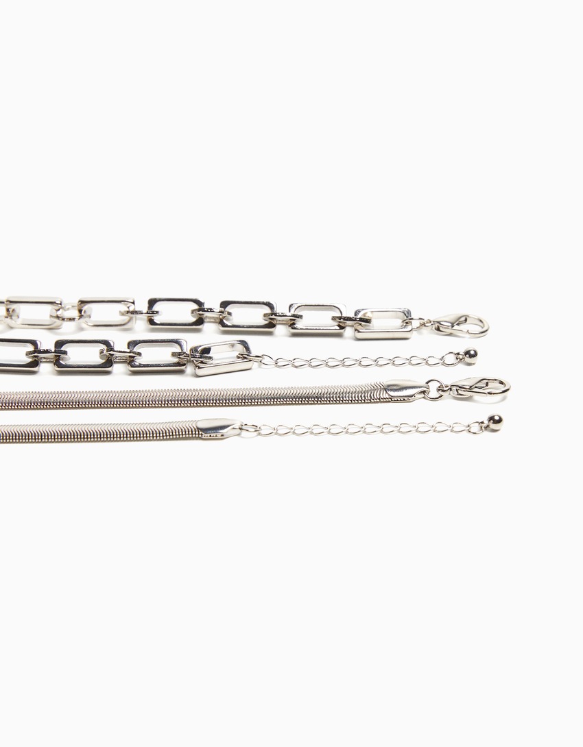 Conjunto de 2 colares de corrente