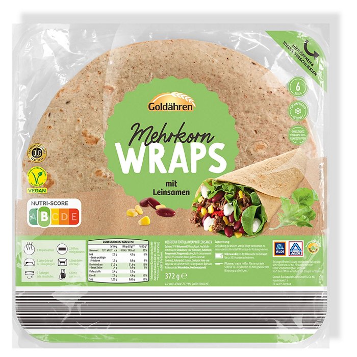 GOLDÄHREN Wraps Mehrkorn 372 g