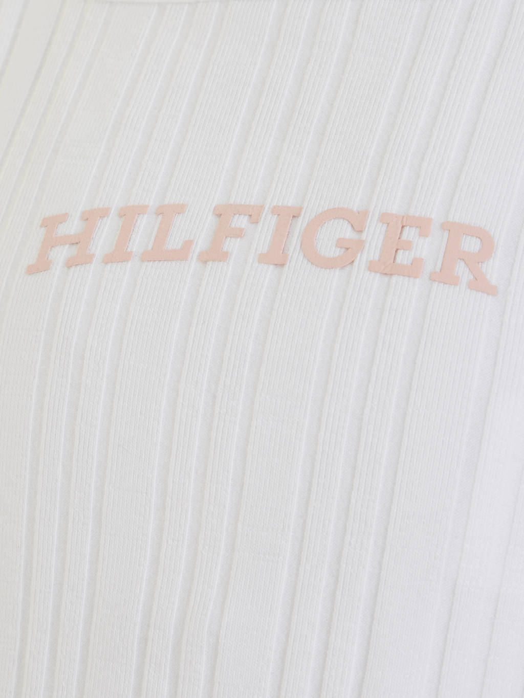 Tommy Hilfiger top met tekst wit/lichtroze