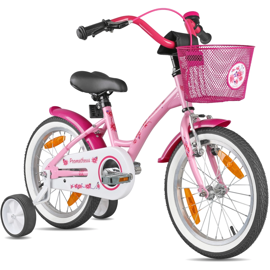 PROMETHEUS BICYCLES® HAWK Kinderfahrrad 16, Rosa weiß